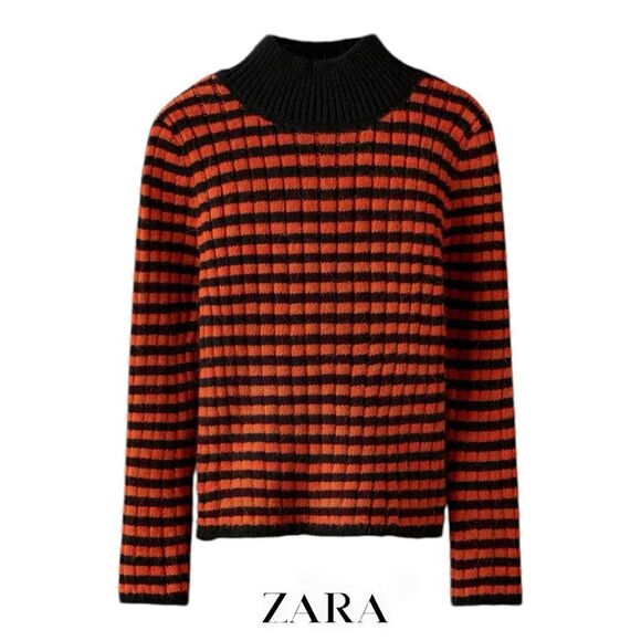 Zara Other - ZARA Kids | Black & Red | STRIPED RIBBED KNIT SWEATER